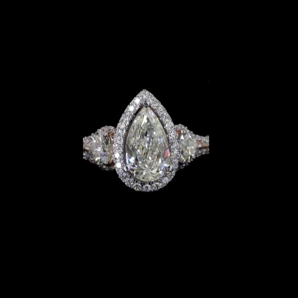 Pear-Shaped Diamond Halo Ring - Image 2